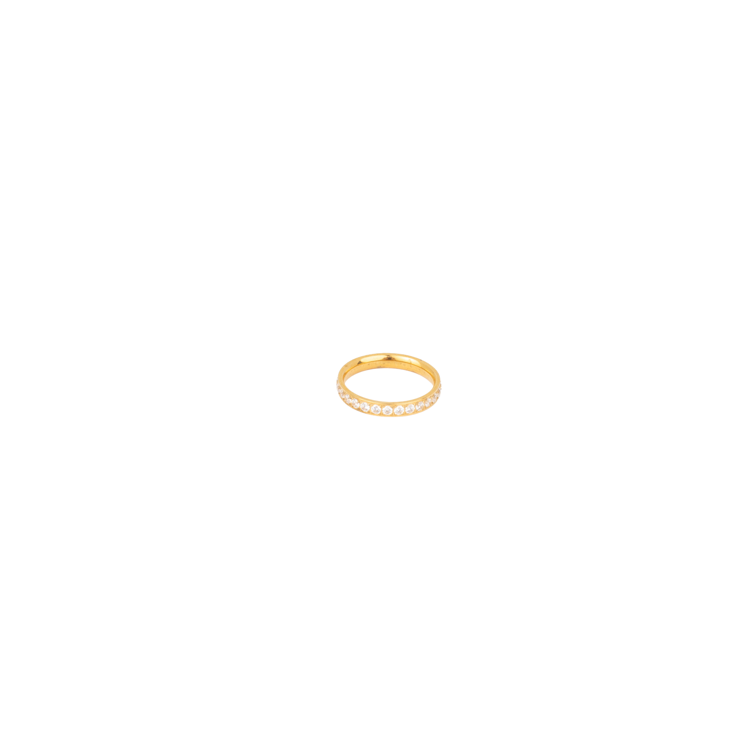Kate gold ring with row of clear stones