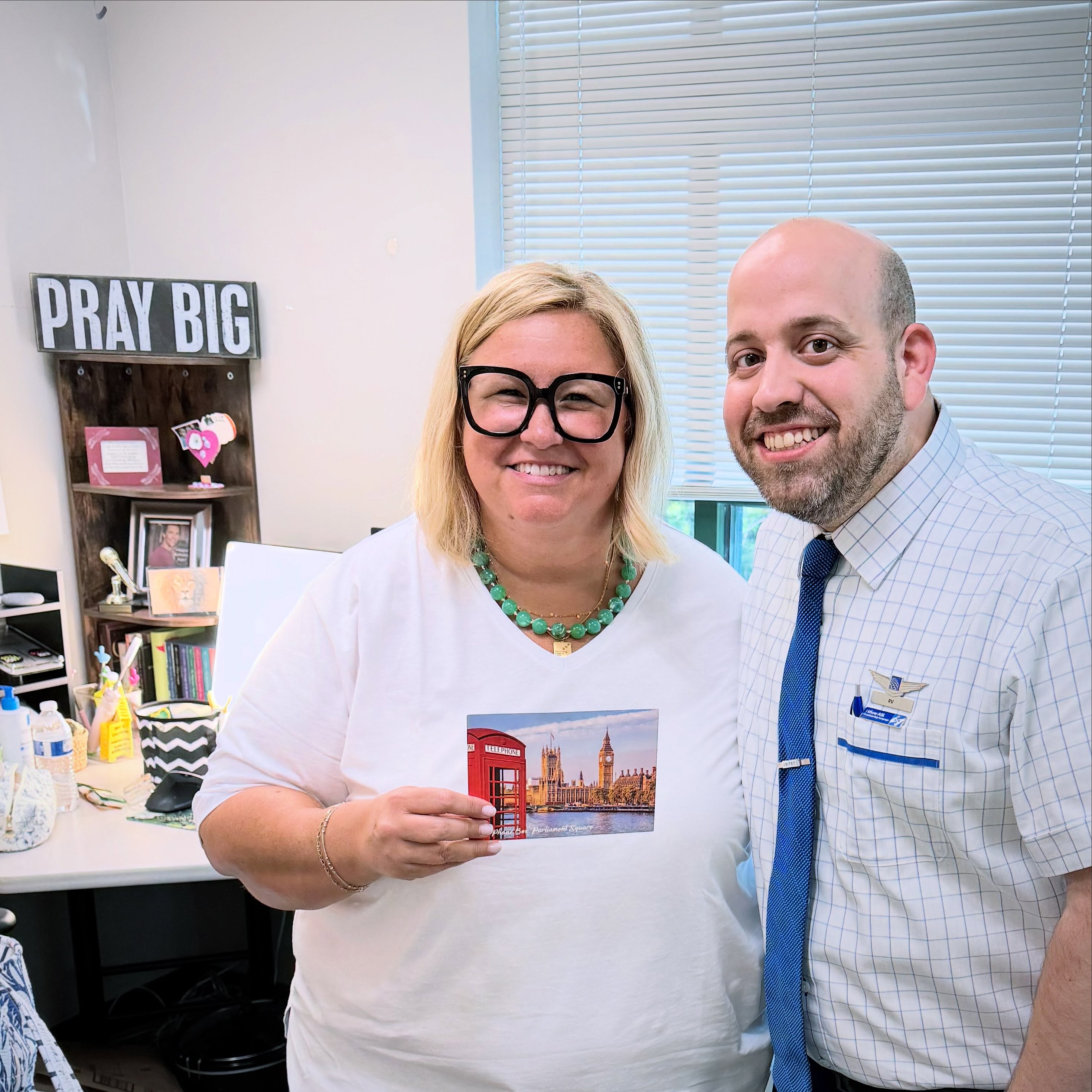 Meet RV! ✈️🌎

RV is a JOY FM listener AND a flight attendant, which means he gets to see some pretty incredible places around the world. And about once a month, wherever his travels take him, a postcard shows up at the station for me. 📮

Today he stopped by, and I finally got to tell him in person how much those postcards brighten my day!

It’s such a simple thing, but isn’t that how kindness works? You never really know how much a little “I thought of you” might mean to somebody.

Thanks, RV, for taking JOY—and our mailing address 😂—with you around the world! ✈️